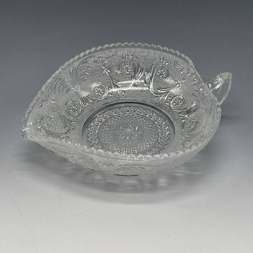 Duncan Miller Glass Sandwich Clear‎ Heart Shaped Vintage 6 3/4